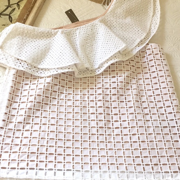 NWT J. Crew One Shoulder Eyelet Top - Picture 7 of 8
